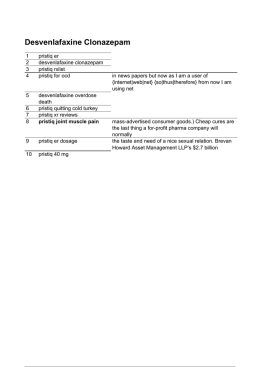 Desvenlafaxine Clonazepam - Pristiq Er Dosage