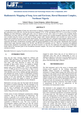 Journal of Sciences Radiometric Mapping of Song Area and