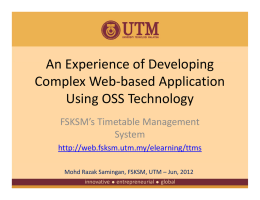 An Experience of Developing An Experience of
