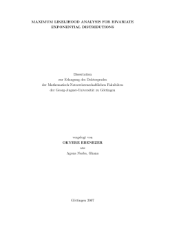 MAXIMUM LIKELIHOOD ANALYSIS FOR BIVARIATE