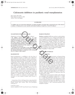 Calcineurin inhibitors in paediatric renal transplantation