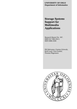 Storage Systems Support for Multimedia Applications