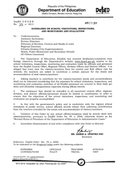 DO_s2011_35-Guidelines on School Visitations, Inspections, and