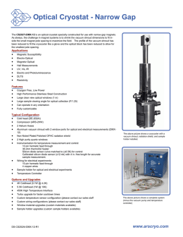 Optical Cryostat - Narrow Gap