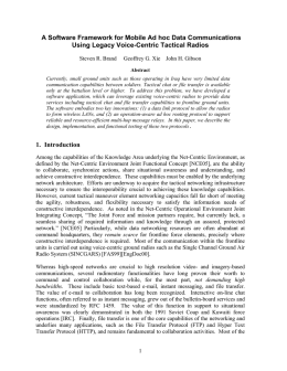 A Software Framework for Mobile Ad hoc Data Communications