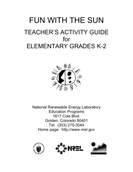 Fun With The Sun - Teacher`s Activity Guide for Elementary Grades
