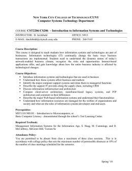 View Course Outlines - New York City College of Technology