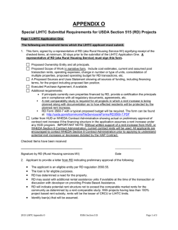 RD Submittal Requirements