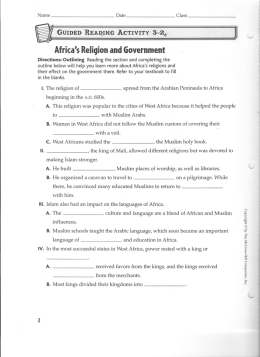 Africa`s Religion and Government