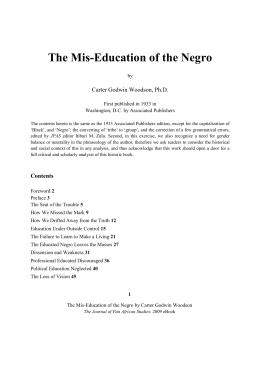The Mis-Education of the Negro - Journal of Pan African Studies