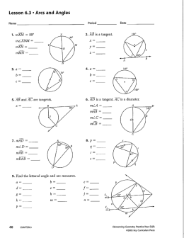 6.3 Arcs and Angles with answers