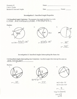 6.3 Arcs and Angles KEY