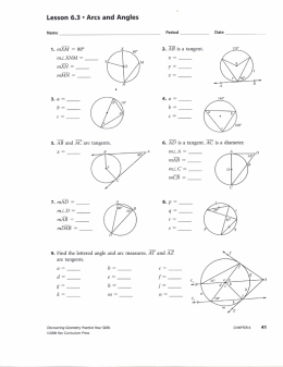 Lesson 6.3 - Arcs and Angles