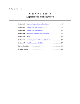 C H A P T E R 6 Applications of Integration PART I