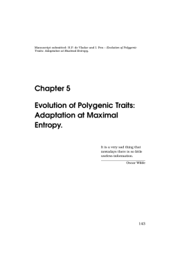 Chapter 5 Evolution of Polygenic Traits: Adaptation at Maximal