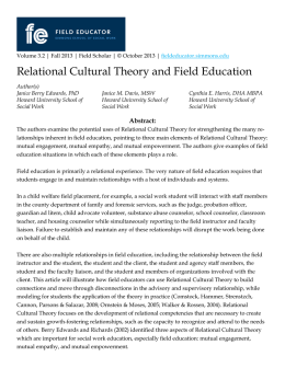 Relational Cultural Theory and Field Education