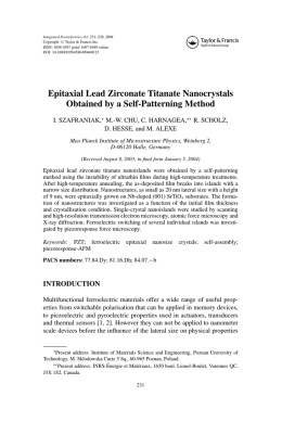 Epitaxial Lead Zirconate Titanate Nanocrystals Obtained by a Self