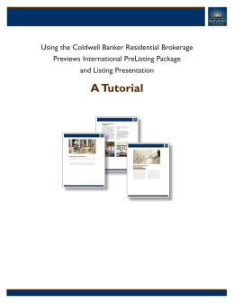 A Tutorial - Coldwell Banker Promotions