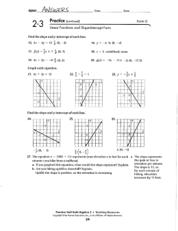 Alg II Answers to Practice Wkshts 2.3-2.6
