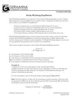 Hardy-Weinberg Equilibrium