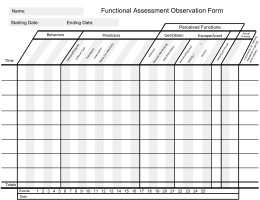 Functional Assessment Observation Form