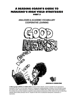 a reading coach`s guide to marzano`s high yield strategies