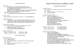 Basic Texts for the Catholic Mass