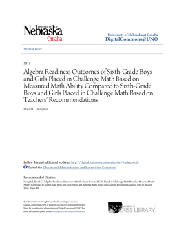 Algebra Readiness Outcomes of Sixth