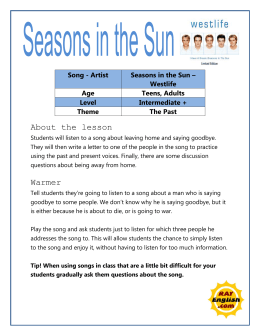 Seasons in the Sun discussion lesson PDF