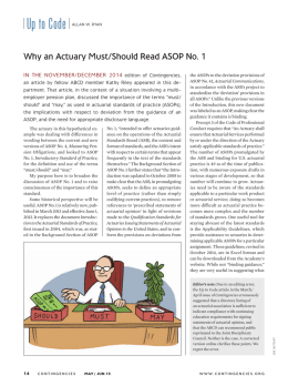 Why an Actuary Must/Should Read ASOP No. 1