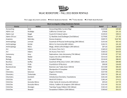 wlac bookstore – fall 2013 book rentals