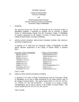 Articulation Agreement College of General Studies University of