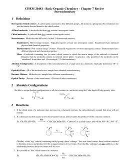 CHEM 20481 - Basic Organic Chemistry