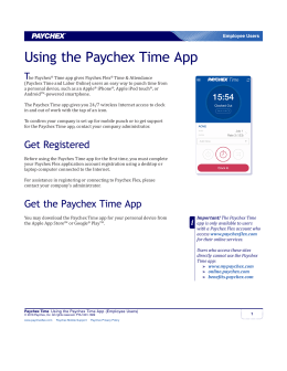 Using the Paychex Time App (Employee Users)