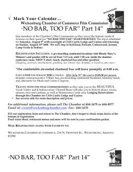 NO BAR, TOO FAR” Part 14” - Wickenburg Chamber of Commerce