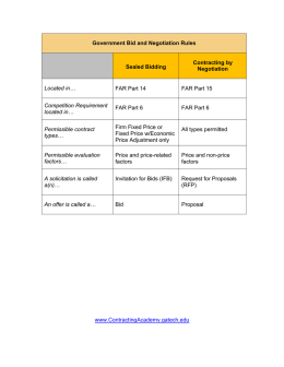 Government Bid and Negotiation Rules