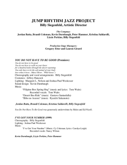 Jump Rhythm Jazz Project Playbill