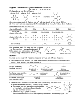 Organic Compounds: hydrocarbons and derivatives