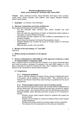 1 Blackboard Management Group Notes of the meeting 26th