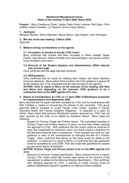 1 Blackboard Management Group Notes of the meeting 14 April