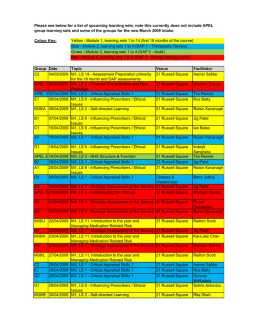 List of all LS dates for website and blackboard