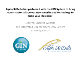 Alpha Xi Delta has partnered with the GIN System to bring your