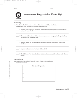 RETEACHING ACTIVITY Progressivism Under Taft