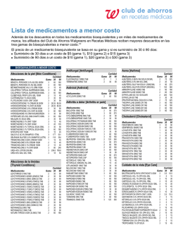 Lista de medicamentos a menor costo (cont.)