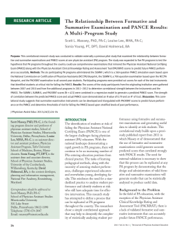 A Multi-Program Study - Physician Assistant Education Association