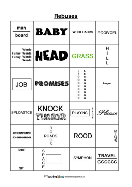 Rebuses - Teaching Ideas