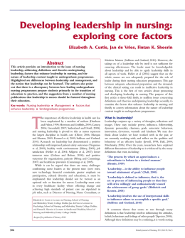 Developing leadership in nursing: exploring core