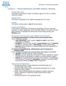 Lesson 3 – Thesis Statement and PEEL Method /Writing