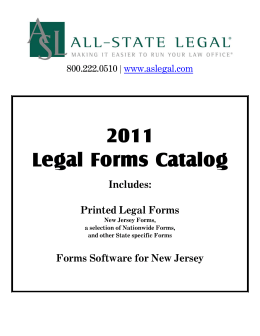 2011 Legal Forms Catalog - ALL