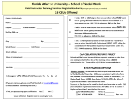 Florida Atlantic University – School of Social Work 16 CEUs Offered